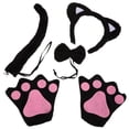 thumbnail image 1 of 1 juego de adorables y lindas diademas con orejas de gato, kit de disfraz de gato de peluche ultrasuave para Halloween, accesorios de disfraz de gato, disfraz de animal para cosplay, 1 of 8