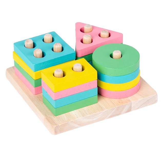 Miangastore 1 Set Kids Building Toys for Children Imagination Inspiration Square Geometric Shape Toys