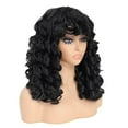 thumbnail image 4 of Peluca rizada Pelucas rizadas grandes para mujeres Peluca rizada de 23 pulgadas de largo con flequillo Pelucas de reemplazo de cabello sintético las bandas, 4 of 9