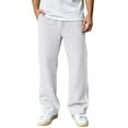 thumbnail image 3 of Adeawade Pants For Mens Wide Leg Loose Fit Pants Solid Color Pants Mid Waist Jogger Trousers Durable Slacks M Light Gray, 3 of 3