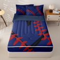 thumbnail image 2 of Homewish Baseball Heart Zipper Twin Comforter Sets with Fitted Sheet and 2 Pillowcases, Navy Cartoon Zipper Bedding Set for Men and Women, Navy Reversible, 4 Pieces, 2 of 6
