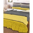 thumbnail image 3 of Quilts Full Size, Yellow Grey Soft Comforter Bedding Set for Bed, Vintage Stripe Farmhouse Wood Grain Ombre Lightweight Quilted Bedspread with Pillow Cover(2 Pieces) for All Season, 78x90 Inch, 3 of 6