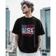 thumbnail image 3 of T-Shirts for Men, USA Flag Crew Neck Cotton T-Shirt Men's Short Sleeve, 3 of 8