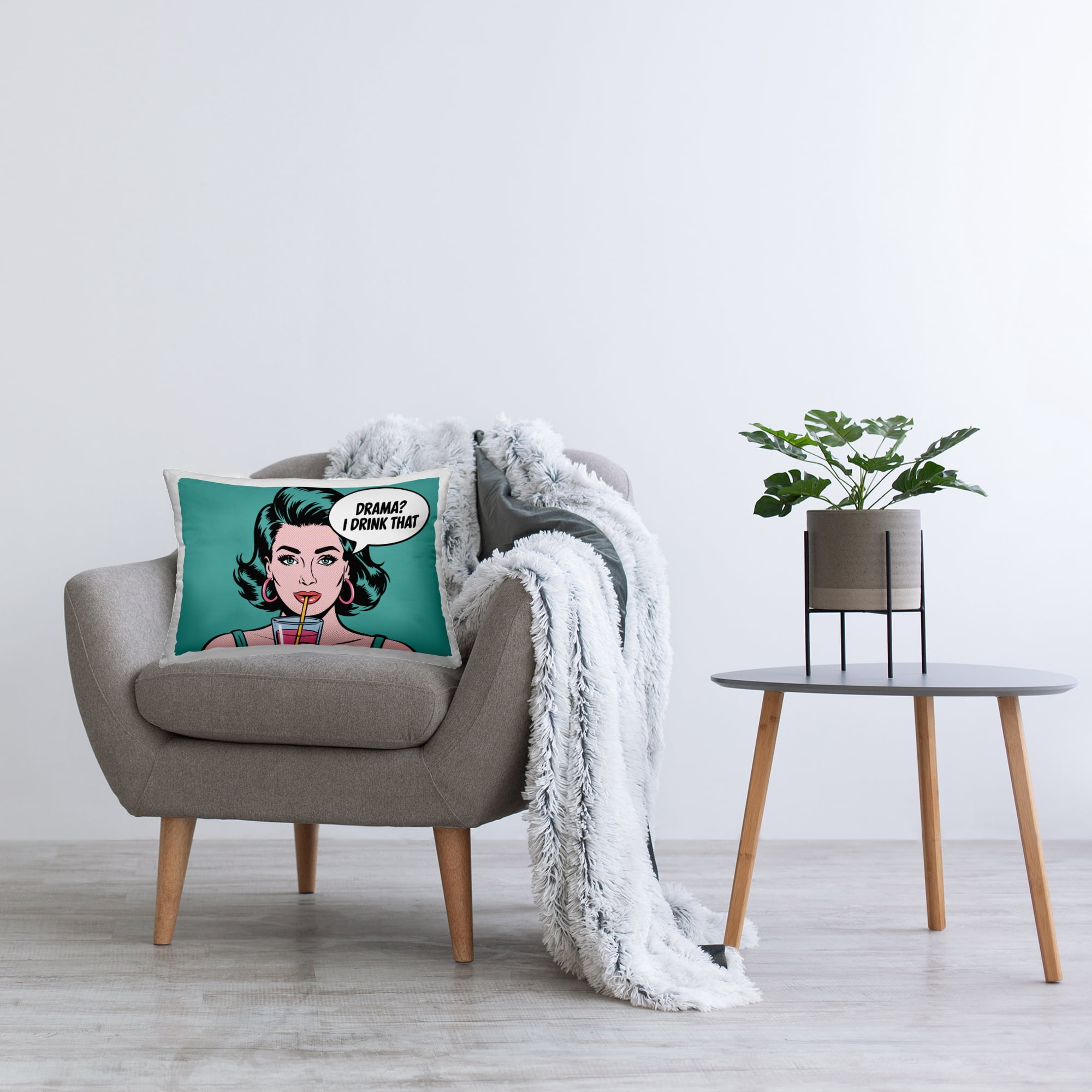 Stupell Industries Drink That Drama Decorative Printed Throw Pillow, design by Andreas Magnusson, 14 x 7 x 20