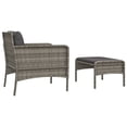 thumbnail image 3 of vidaXL 2 Piece Garden Lounge Set with Cushions Grey Poly Rattan, 3 of 5