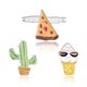 thumbnail image 1 of Broches de aleación de zinc para ropa y bolsos: adorable trío de broches con dibujos de plantas alimenticias, 1 of 3