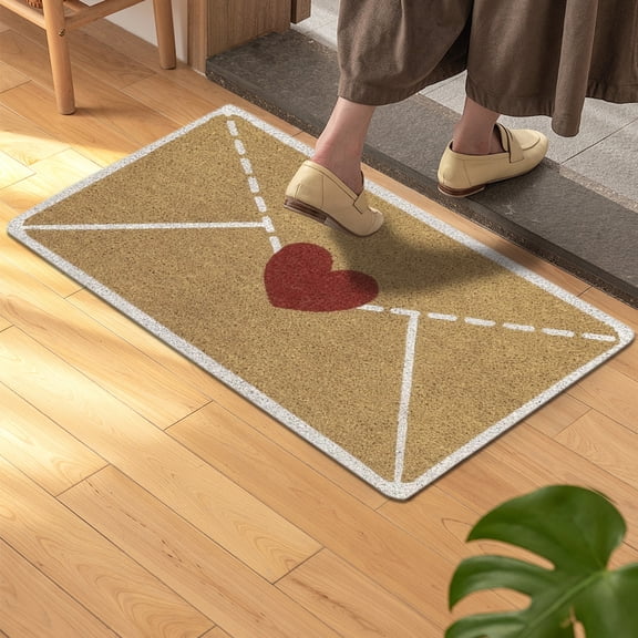 18 x 30 Inch Valentines Door Mat, Red Heart Envelope Doormat Valentines Day Decorations for Outdoor & Indoor Entryway, Romantic Outdoor Doormats Valentines Day Gifts