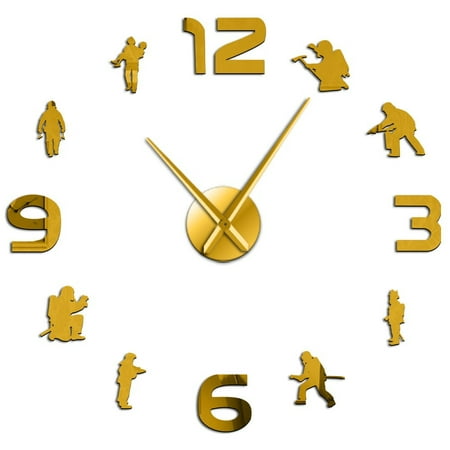 Firefighters Fire Soldiers DIY Big Hands Large Wall Clock Fire Department Sign Frameles Quiet Sweep photo Firefighters Fire Soldiers DIY Big Hands Large Wall Clock Fire Department Sign Frameles Quiet Sweep