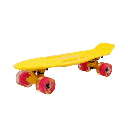 UPC: 0617070207835 | 22 Inch Skateboard with LED Light Up PU Wheels And Bendable Deck – 1pc Yellow