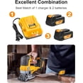 thumbnail image 2 of 2Pack Replacement for Dewalt 20V 6.0Ah Max Battery with 1 Charger Combo Comaptible with Dewalt DCD DCF DCG Series Cordless Power Tools, 2 of 5