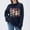 Sweater for Women - A88 Navy, variant on Women's Christmas Sweater - Festive Ribbed Knit Holiday Pullover Tops with Snowman and Santa Print, Cozy Crewneck Long Sleeve Winter Xmas Sweater