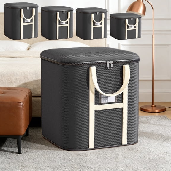 Large Moving Bags with Zipper, Non Woven Heavy Duty Storage for Clothes, Bedding, Water Resistant Dustproof Organizer for Packing, Relocation, Luggage