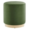 thumbnail image 2 of Tilden 16" Round Performance Velvet Upholstered Ottoman in Moss Green Natural, 2 of 8