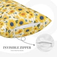 thumbnail image 5 of Fotbe Blue Floral Sunflower Pillow Cases - Envelope Closure - Luxury, Extra Soft, Cooling Pillow Covers - Wrinkle, Fade, Stain Resistant-14"x20", 5 of 8