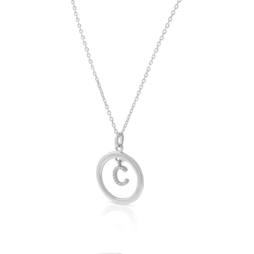 Sllaiss 925 Sterling Silver Small Initial Necklace for Women Men White Gold  Plated A-Z Round Disc Alphabet Necklace CZ Coin Letter Pendant Necklace,  Metal, sterling-silver price in UAE,  UAE