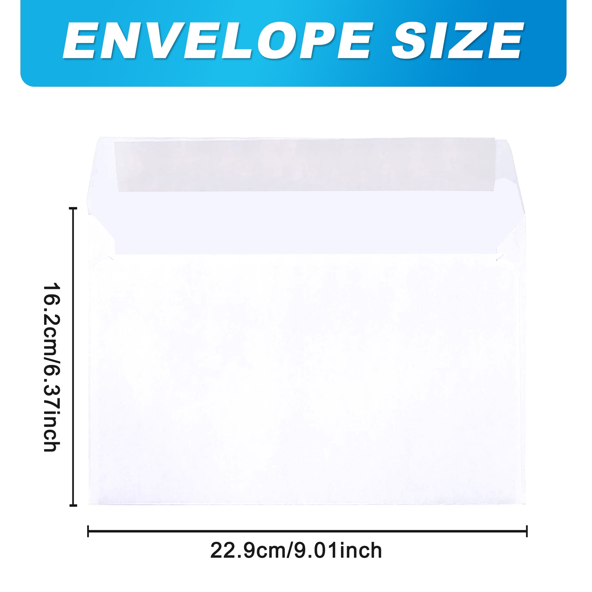 6.4" x 9" Envelopes, A9 Mailing Envelopes, Thick White Self Seal Envelopes, Business Envelopes, Envelopes Letter with Self-Seal Adhesive Strip, White 50 Count