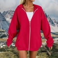 thumbnail image 2 of Towmus Womens Ultimate Heavyweight Full Zip Up Hoodie Jacket Loose Fit Fleece Casual Solid Color Oversized Outerwear S-5XL, 2 of 4