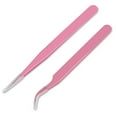 thumbnail image 3 of 2 Pieces Eyelashes Extension Tweezers Makeup Precise Handheld Lashes Eyelash Grafting Tool Nipper Make Up Household Beginner Grafting, 3 of 6