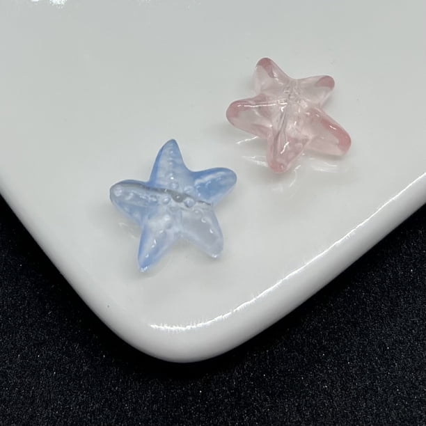 Cuentas de vidrio de vida marina, 14 mm, agujero mediano, pequeñas estrellas de mar, accesorios de joyería para bricolaje, pulseras, pendientes de cuentas, material de cuentas sueltas
