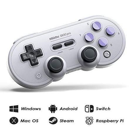 8Bitdo SN30 Pro Wireless Bluetooth Controller with Joysticks Rumble Vibration USB-C Cable Gamepad for Windows, Mac OS, (Best Mac Os 9 Games)