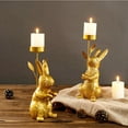 thumbnail image 6 of Easter Bunny Candlestick Decoration, Vintage Candlestick Base With Iron Candle Holder Rod, Decorative Gift Crafts For Easter Tabletop Decor And Home Accent, 6 of 6