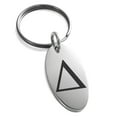 thumbnail image 1 of Stainless Steel Delta Mathematical Engraved Small Oval Charm Keychain Keyring, 1 of 1