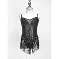 thumbnail image 3 of Doomiva Kids Girls Sequin Tassel Dress Tango Latin Samba Rumba Jazz Ballroom Dance Dress Black 14, 3 of 7