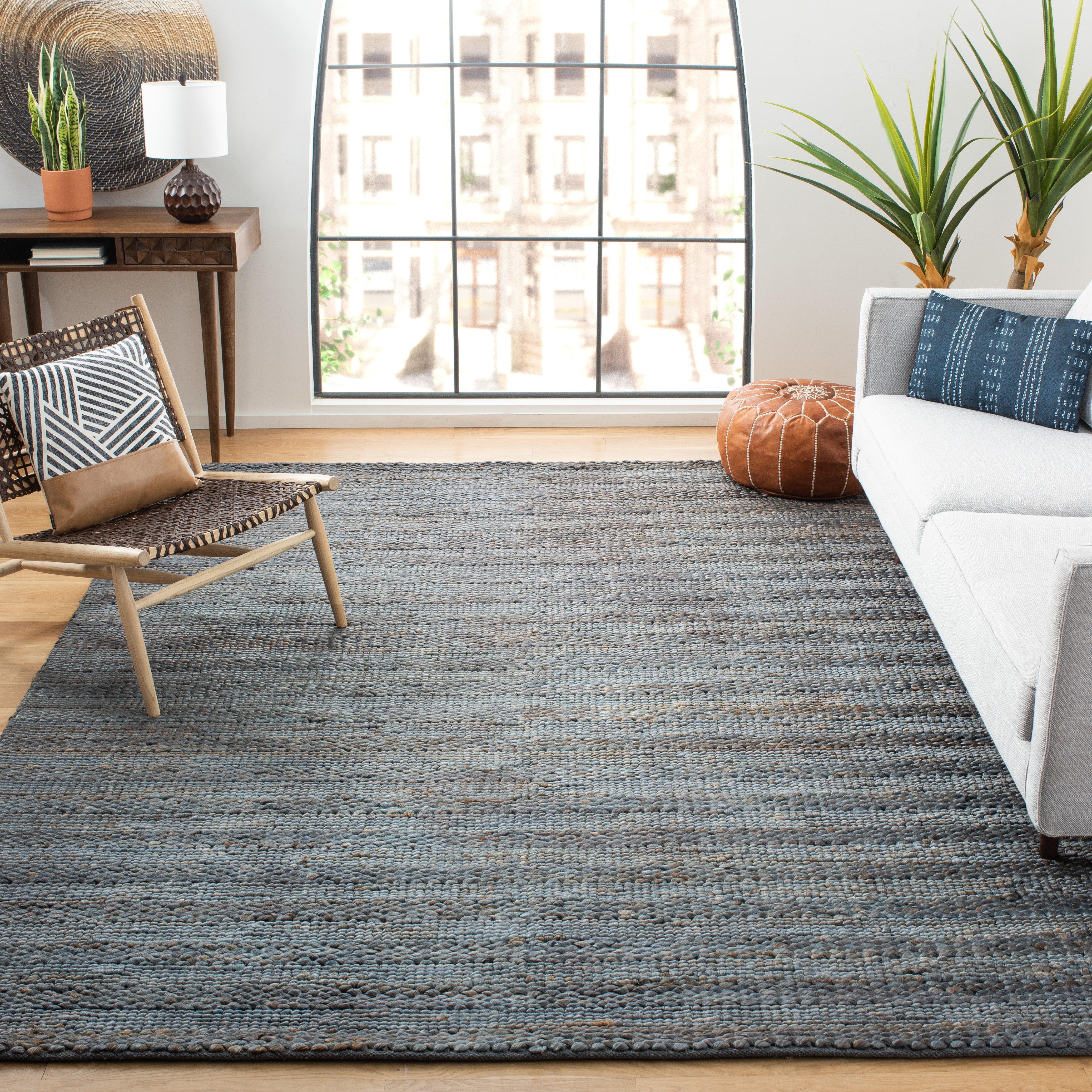 SAFAVIEH Natural Fiber Henrika Geometric Area Rug, Grey, 10' x 14'