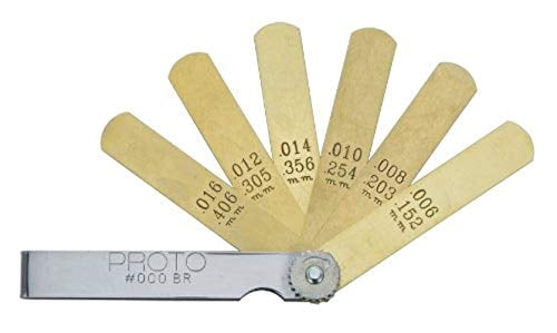 6 Blade Non-Magnetic Feeler Gauge Set, 1/2" x 3" Blades