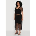 thumbnail image 3 of Womens Plus Size Side Slit Collared Mesh Maxi Top, 3 of 4
