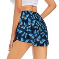 thumbnail image 3 of Disketp Blue Butterfly Print Women's Shorts Workout Shorts for Athletic Gym Running Shorts with Phone Pockets, 3 of 8