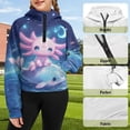 thumbnail image 6 of Chaqlin Cute Axolotl Dolphin Lightweight Comfy Casual with Pocket Athletic Sports Jacket Comfy Casual Pullover Size 9-10, 6 of 7