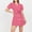 🔥 Hot Pink, variant on Sentmoon Date Night Dress Comfy 2026 Summer Solid Color Cute Dresses for Women Short Sleeve Lapel Button Down Travel Breathable Regular Fit Boho Dress for Date Night XXL