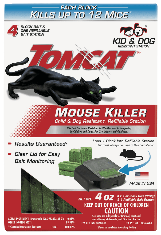 Tomcat Mouse Killer Child & Dog Resistant 8 Blocks & 1 Refillable Station 