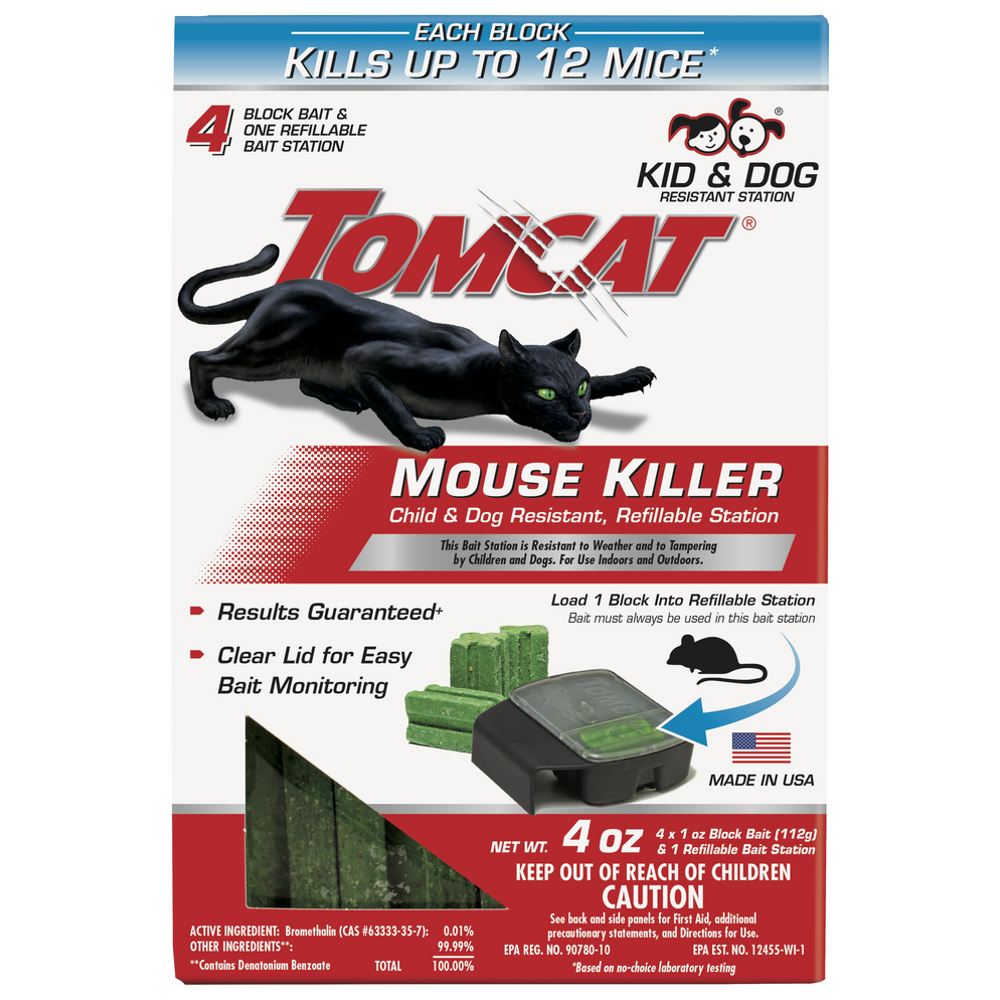 Tomcat Mouse Killer Child & Dog Resistant, Refillable Station With 4 1