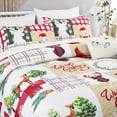 thumbnail image 2 of Christmas Quilt Set Queen King Rustic Christmas Santa Tree Snowman Cardinal Holly Pattern Bedding Quilted Bedspread Coverlet with 2 Pillow Shams for All Season Cozy Winter, Christmas Bedroom, Festive, 2 of 6