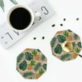 thumbnail image 5 of Balery 4 Pcs Pineapples Palm Leavesleather Coasters Set, Drink Table Cup Coasters For Living Room Kitchen Coffee Decor, 5 of 9