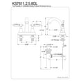 thumbnail image 2 of Kingston Brass KS7611GL 4 in. Centerset Bathroom Faucet, Polished Chrome, 2 of 2