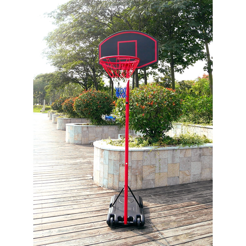 Zimtown 5.2-7.2ft Height Adjustable Basketball Hoops, Movable Portable Basketball Goals System with Net, Rim,... by