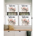 thumbnail image 2 of Watercolor Cat Short Blackout Curtains 24 Inch Long Garland Welcome Rod Pocket Kitchen Curtains, 2 Panels Thermal Insulated Room Darkening Drapes for Bedroom, 30"W x 24"L, 2 of 5