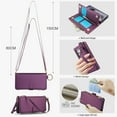 thumbnail image 2 of for Samsung Galaxy S24 Ultra Wallet Case with Card Holder - PU Leather Case Detachable Crossbody Strap & Wristband & Secure Ring, Shockproof Protective RFID Blocking Zipper Purse Cover, Deeppurple, 2 of 7