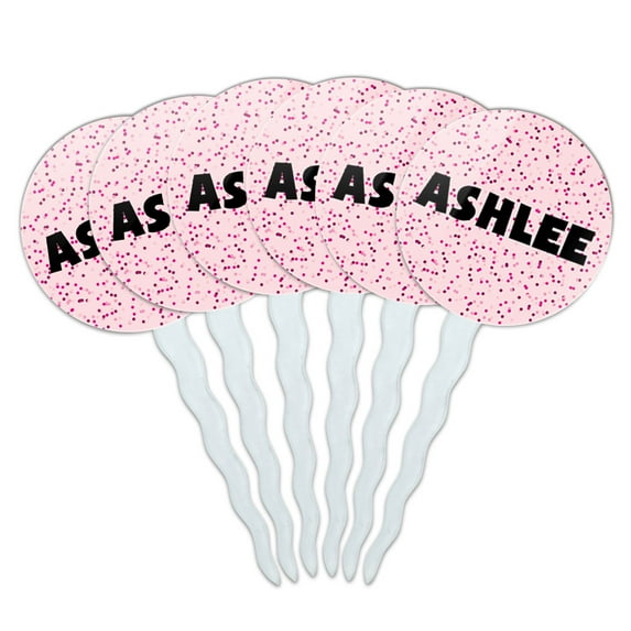 Ashlee Cupcake Picks Toppers - Set of 6 - Pink Speckles