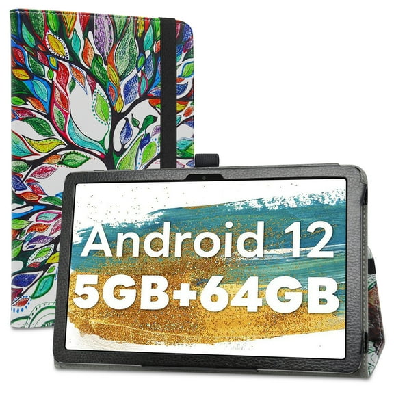 Labanema Compatible with Blackview Tab 7 Wifi Case,Blackview Tab 8 Wifi Case,Folio 2-folding Stand Cover for Blackview Tab 7 Wifi/Blackview Tab 8 Wifi 10.1" Tablets,Love Tree