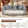 thumbnail image 4 of Timbernest 80" Convertible Sofa Bed, Corduroy Sleeper Couch with Storage Pockets for Living Room, Light Gray, 4 of 12