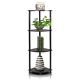thumbnail image 1 of Furinno 12078EX/BK Turn-N-Tube 4-Tier Corner Display Rack Multipurpose Shelving Unit, Espresso/Black, 1 of 6