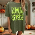 thumbnail image 2 of Women's Halloween T-Shirt Crew Neck Letter Printed T-Shirts Loose Fit Short Sleeve Blouses Fall Summer Fashion Clothes, 2 of 4