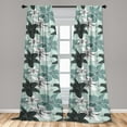 thumbnail image 4 of Ambesonne Floral Abstract Curtains, Lily Flowers Print, Pair of 28"x84", Dark Sea Green Dark Grey, 4 of 5