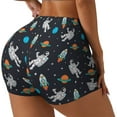 thumbnail image 2 of Sigee Space Print Women's High Waist Workout Shorts - Squat Proof, Tummy Control, Yoga and Gym Activewear-Small, 2 of 9