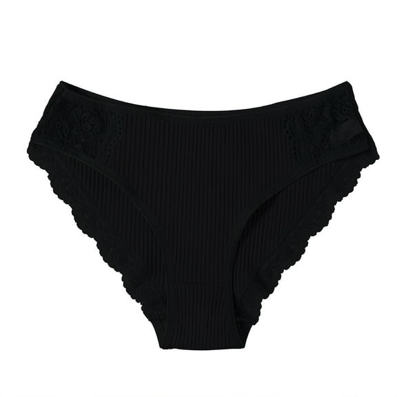 Bigersell Ladies Underwear Clearance Woman Underwear Cotton Tangas Panty Style P-761 Spandex Thong Panties High Waisted Thongs Ladies Briefs High Waist Women's Panties Black XL