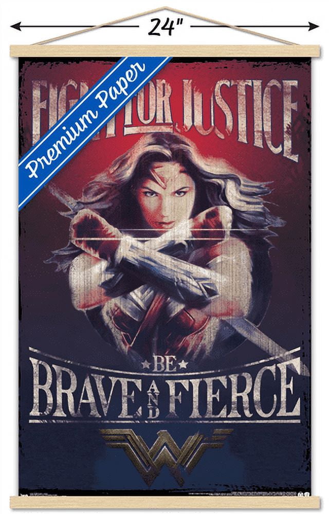 DC Comics Movie - Wonder Woman - Justice Wall Poster with Wooden Magnetic Frame, 22.375" x 34"